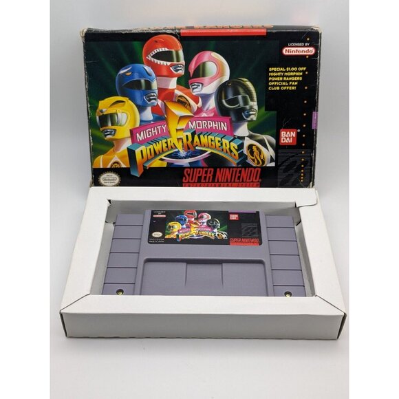 Mighty Morphin Power Rangers (Super Nintendo SNES) Game & Box ~ Tested & Works - Picture 9 of 12